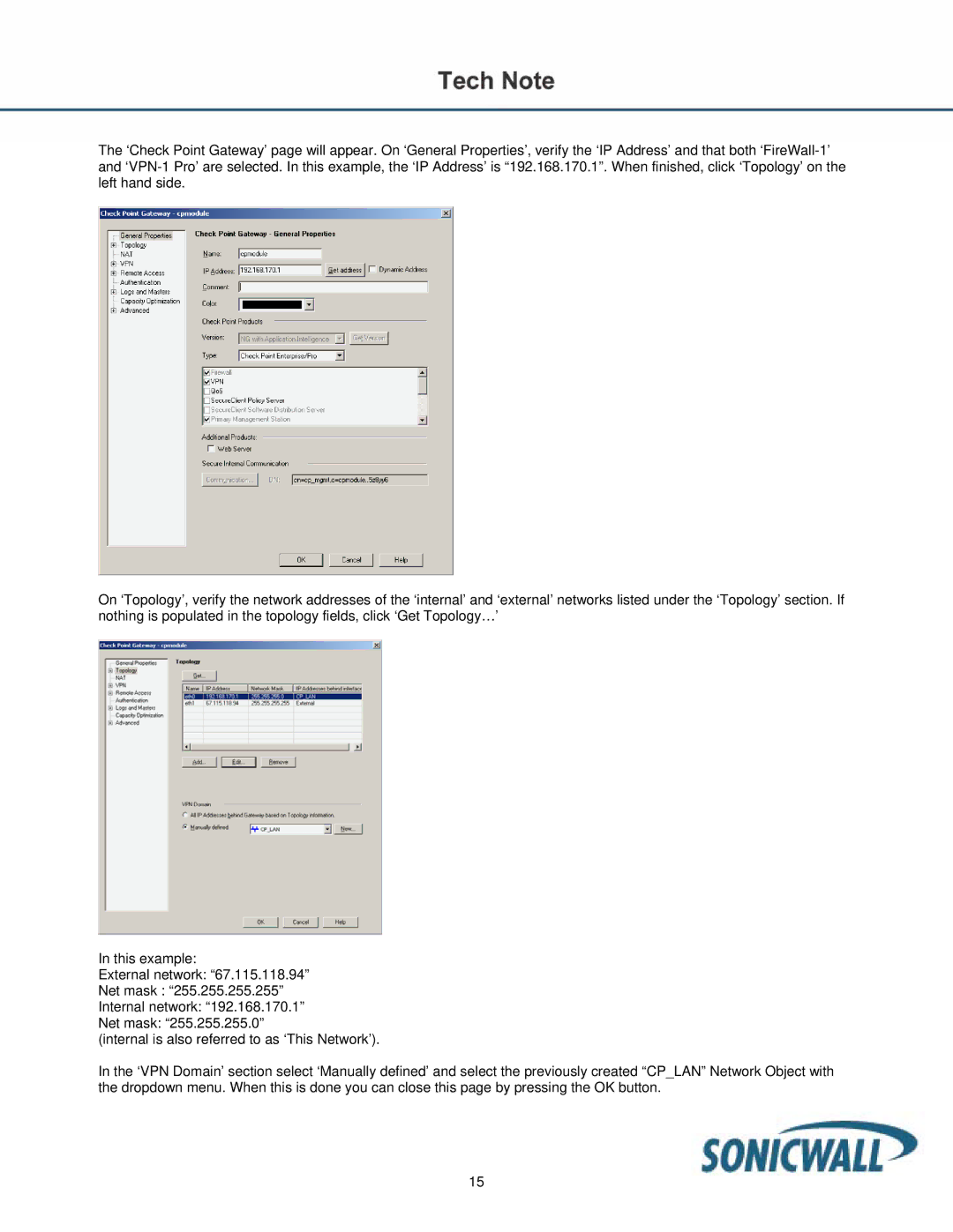 SonicWALL TZ170 manual 