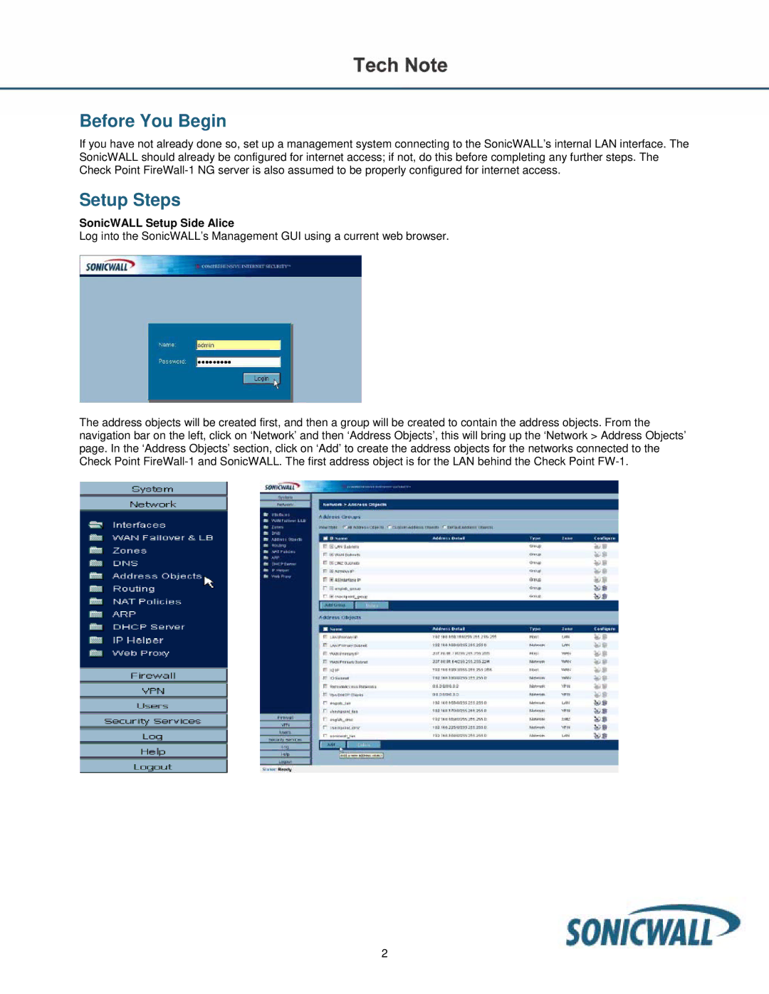 SonicWALL TZ170 manual Before You Begin, SonicWALL Setup Side Alice 