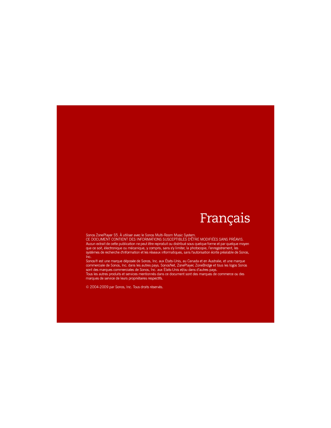 Sonos S5 manual Français 