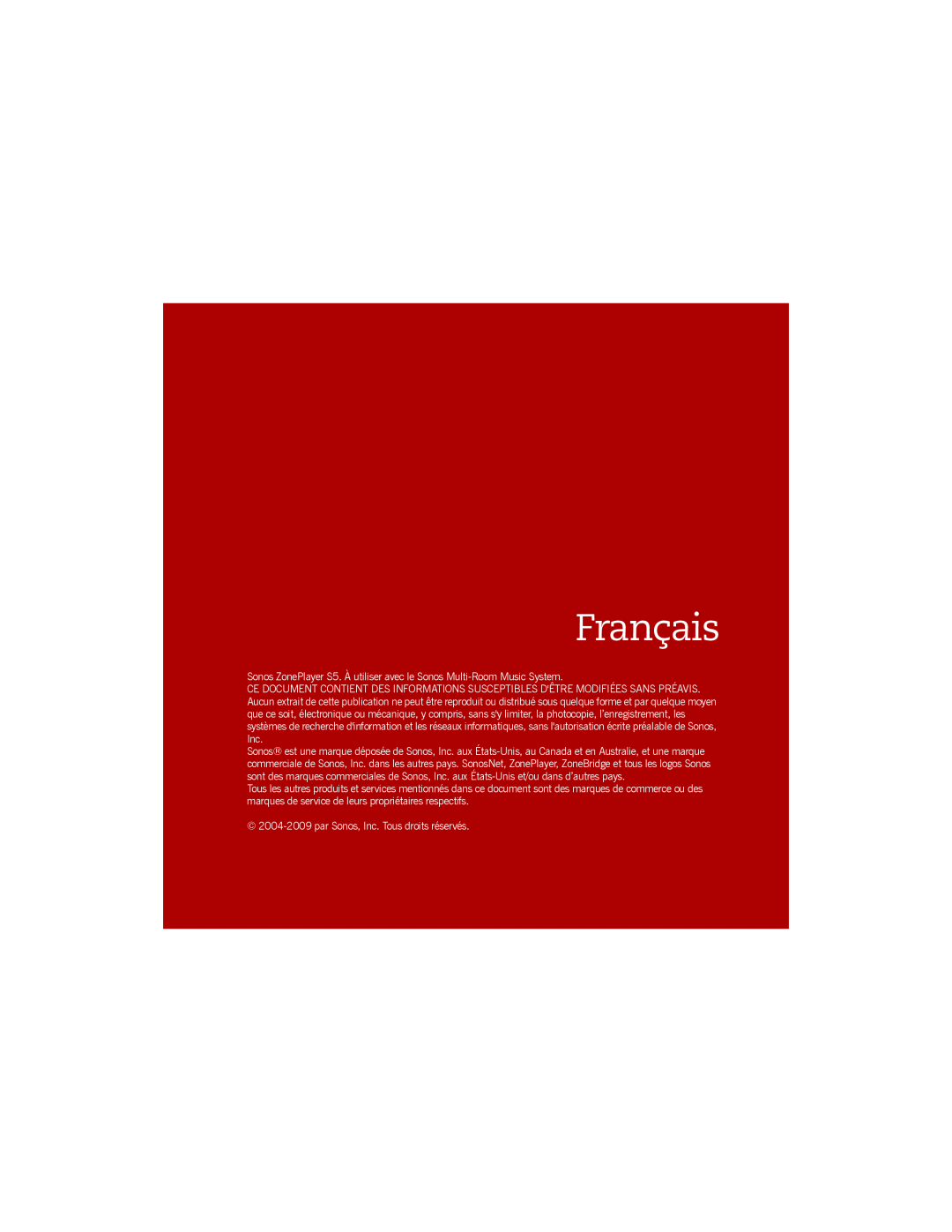 Sonos S5 manual Français 