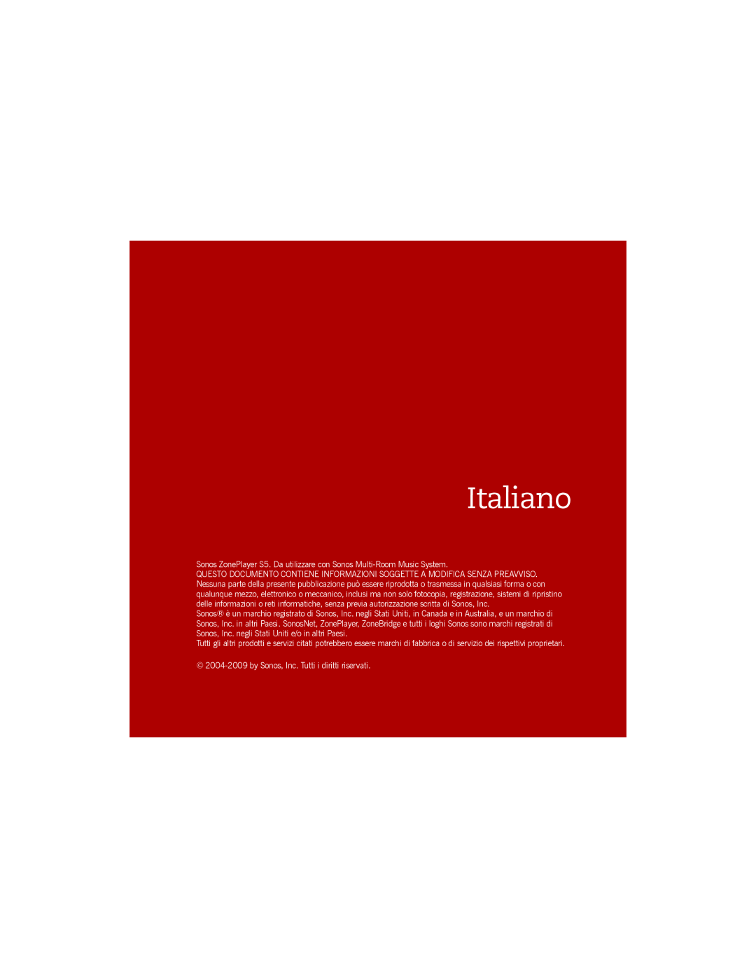 Sonos S5 manual Italiano 