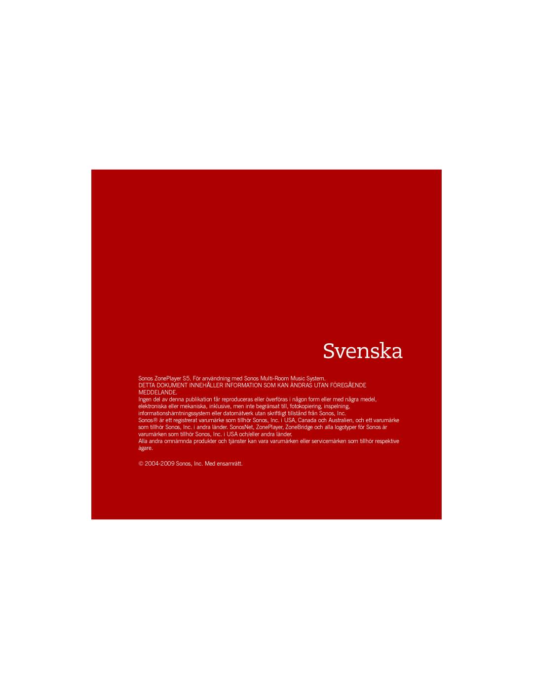 Sonos S5 manual Svenska 