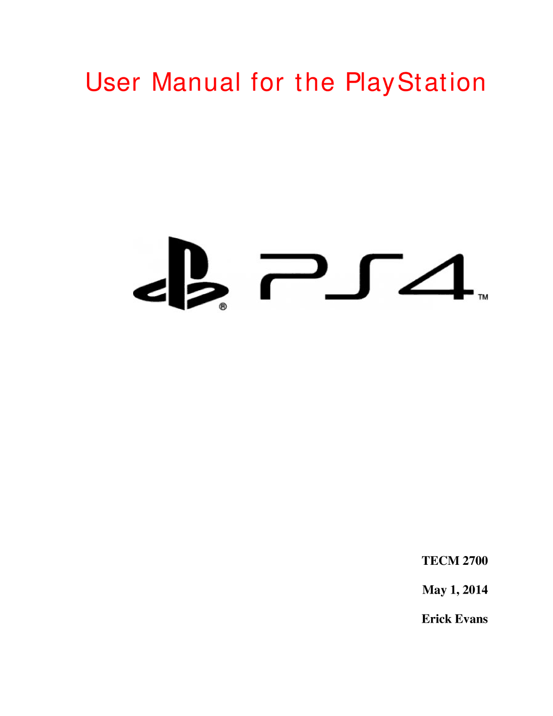 Sony 00058 user manual Tecm May 1 Erick Evans 