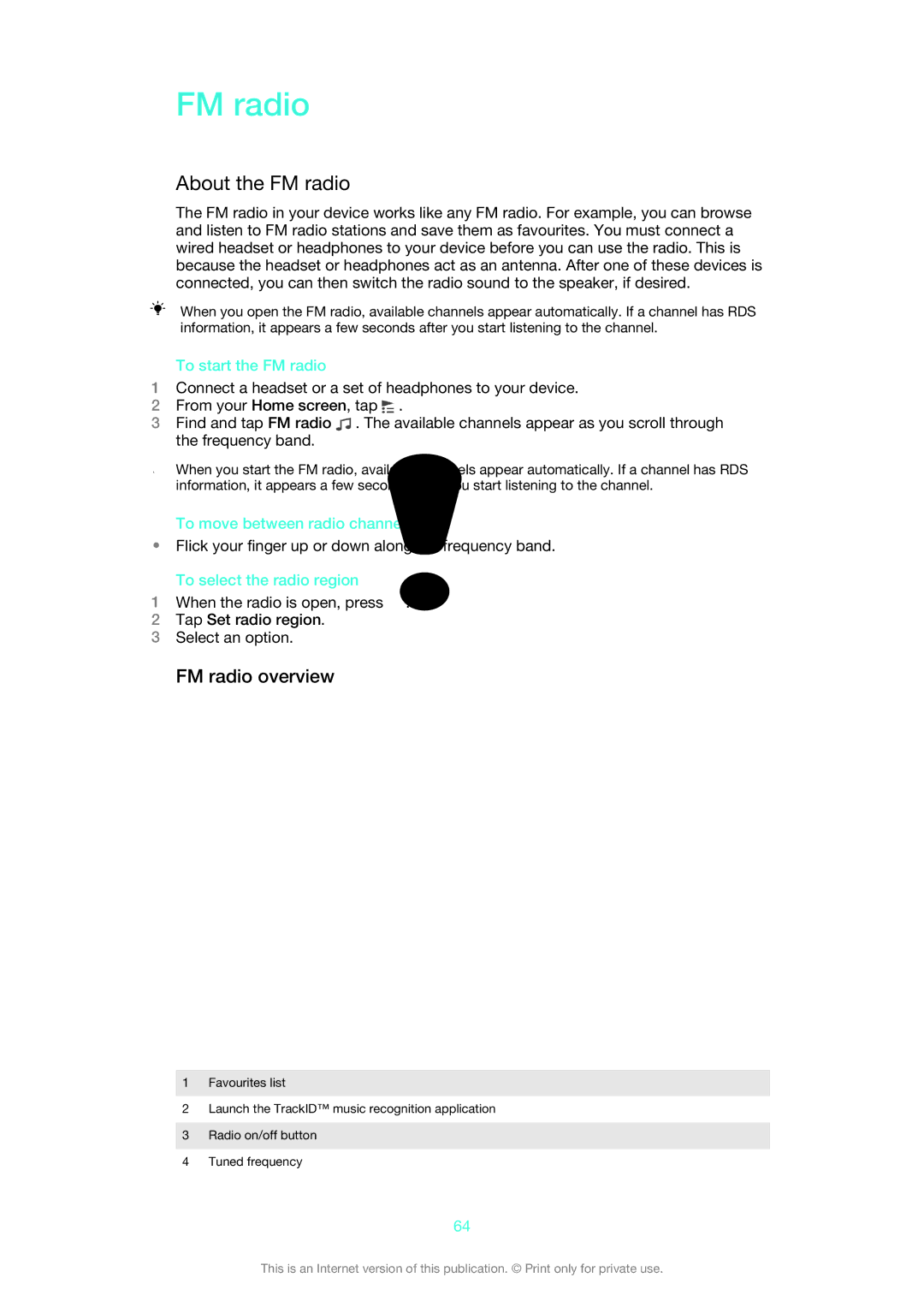 Sony 1266-1565 manual About the FM radio, FM radio overview 