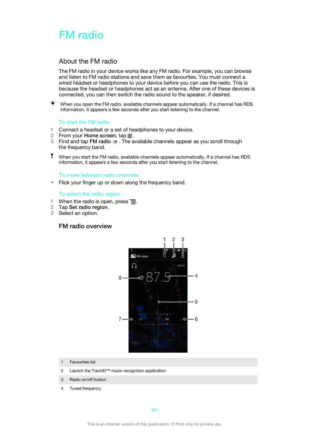 Sony 1266-9649, 1266-9650, 1266-9648, 1269-0259 manual About the FM radio, FM radio overview 