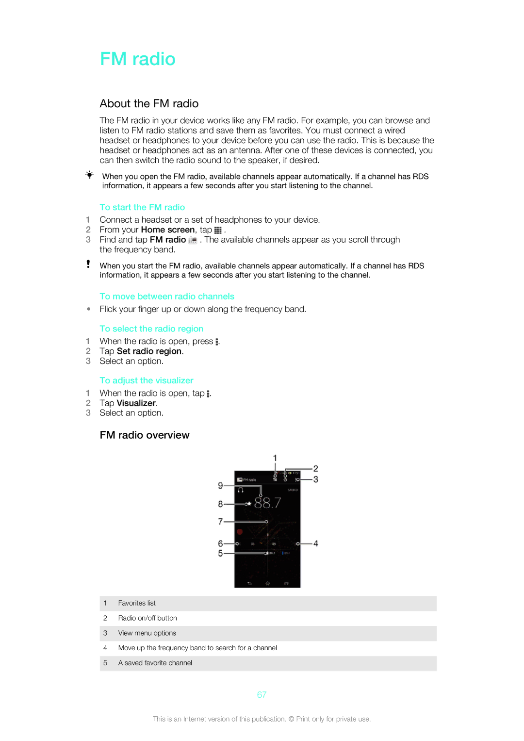 Sony 1271-4773, 1271-4774 manual About the FM radio, FM radio overview 