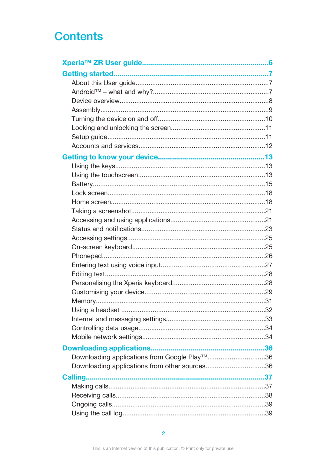 Sony 1273-4977 manual Contents 