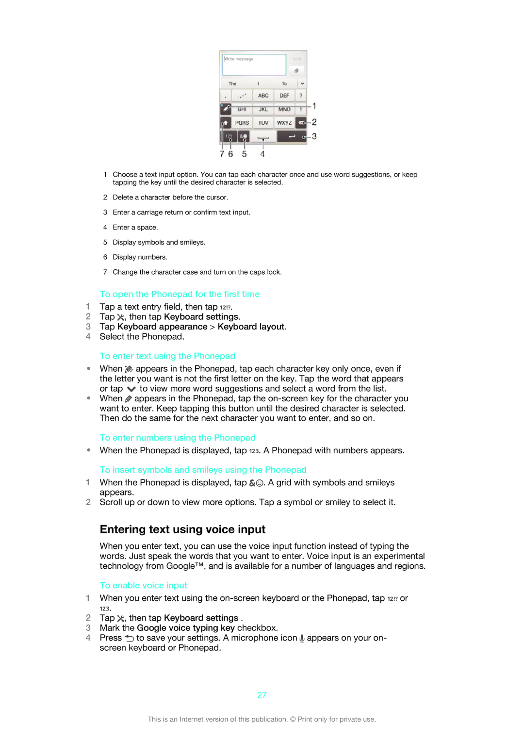 Sony 1273-4977 manual Entering text using voice input 