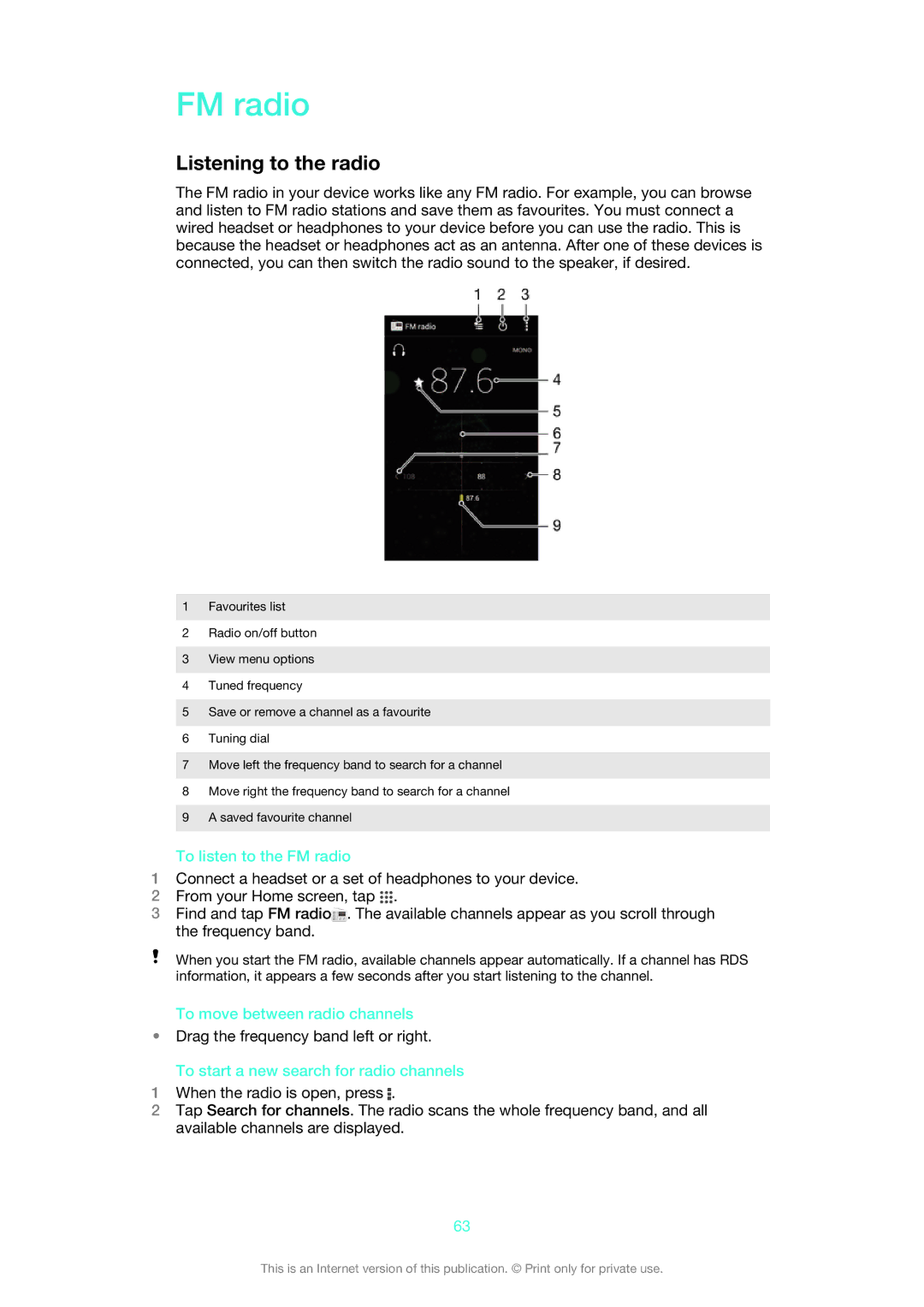 Sony 1273-4977 manual Listening to the radio, To listen to the FM radio, To move between radio channels 