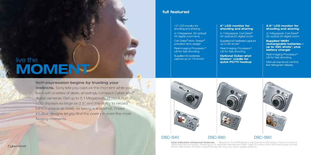 Sony 2005 manual Moment, Full featured, LCD monitor for shooting and sharing 