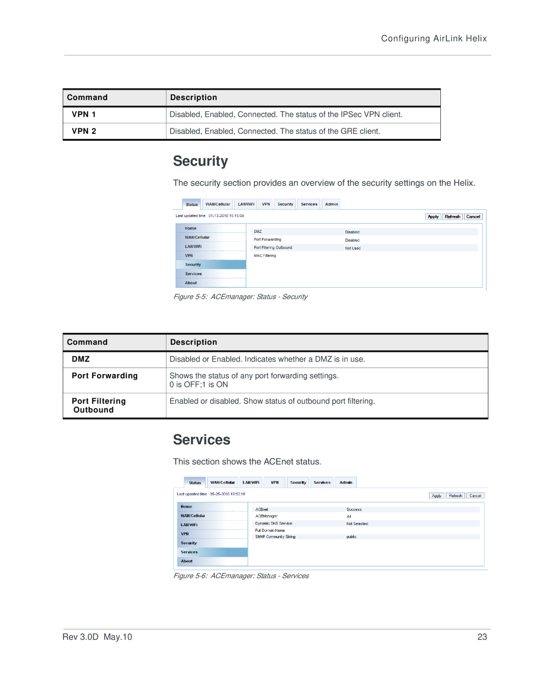 Sony 2140847 manual Security, Services 