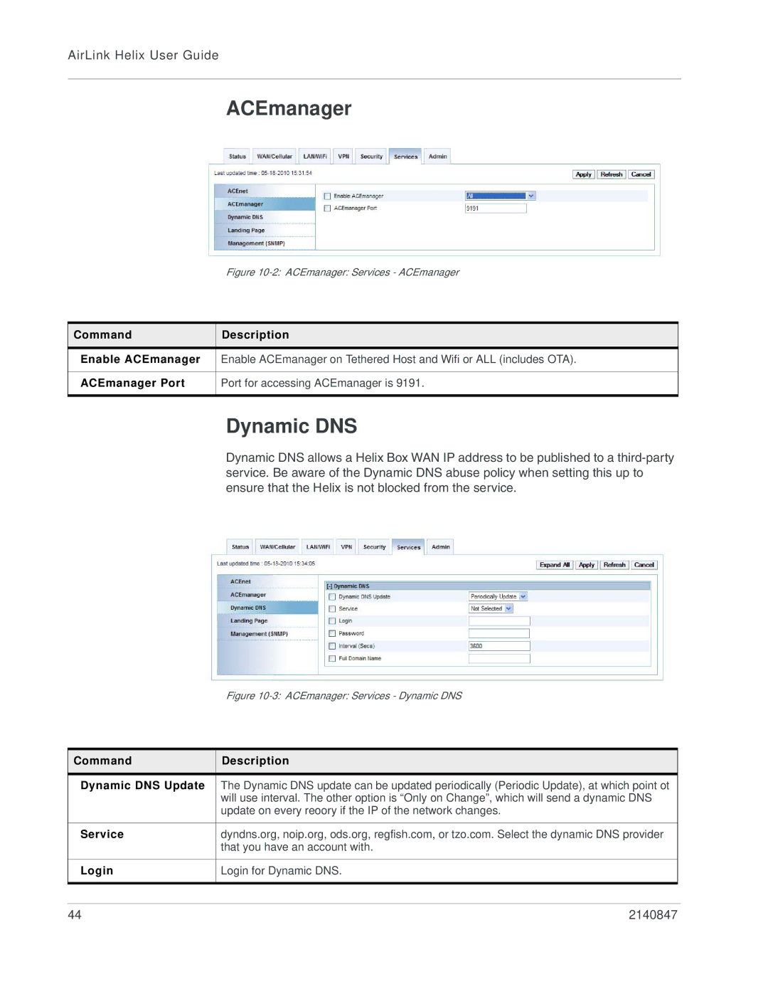 Sony 2140847 manual ACEmanager, Dynamic DNS 