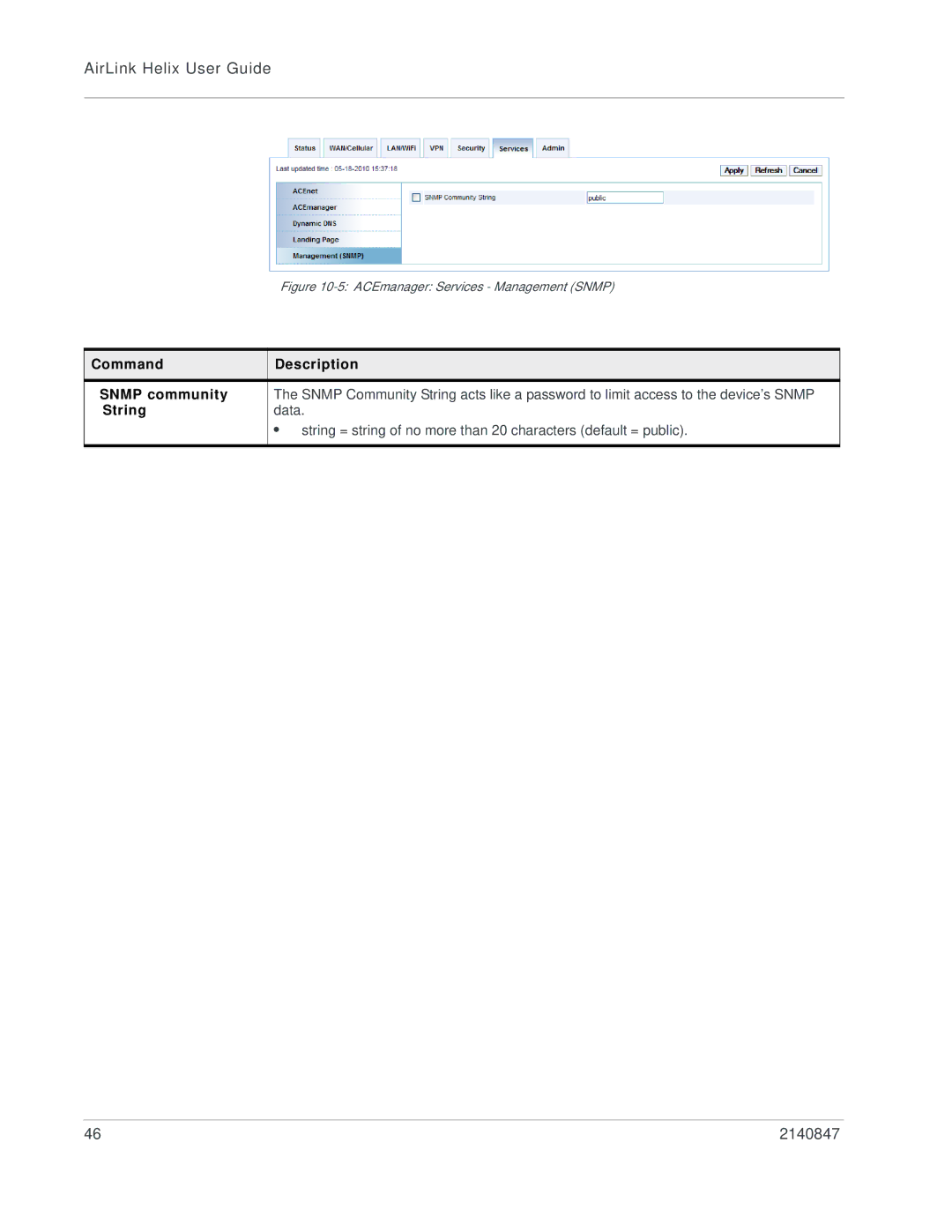 Sony 2140847 manual Data, ACEmanager Services Management Snmp 