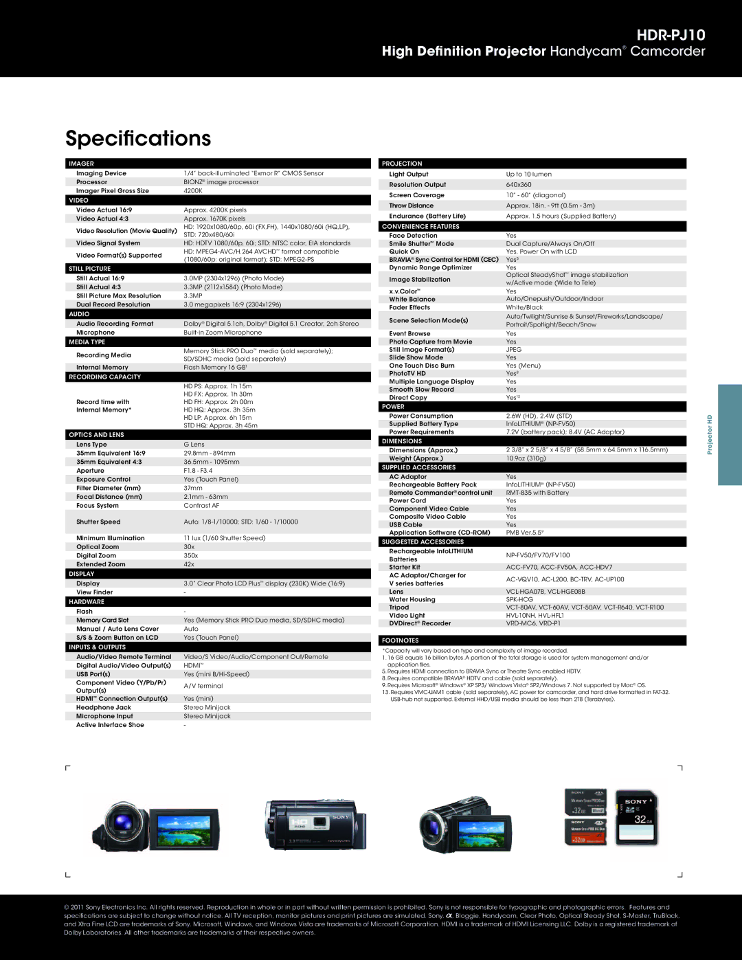 Sony 23PF4321 manual Imager, Video, Audio, Inputs & Outputs, Dimensions, Footnotes 