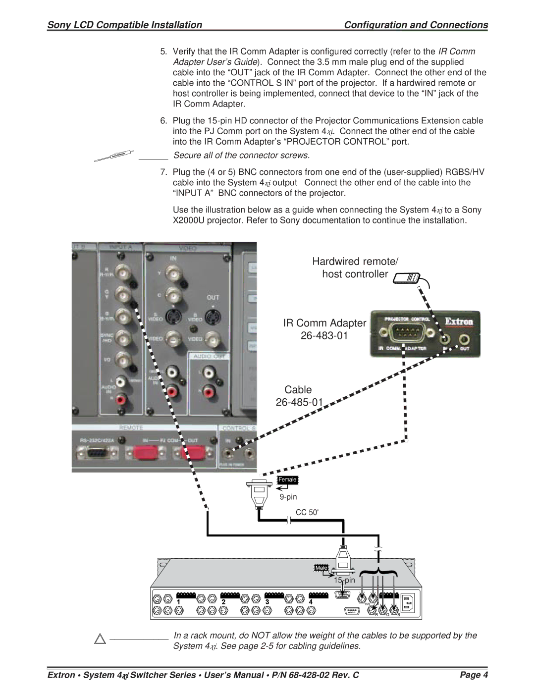 Sony 26-473-01, 26-483-01 installation instructions Pin 