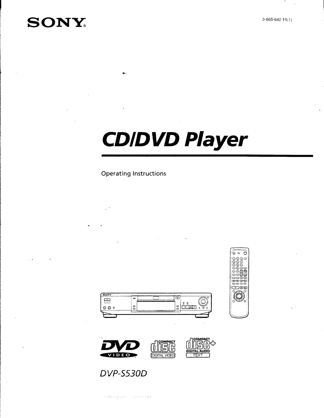 Sony 3-865-642-11(1) manual 