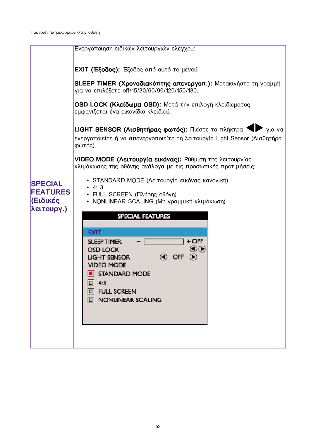 Sony 300WN5 manual Special Features ÅéäéêÝò ëåéôïõñã 