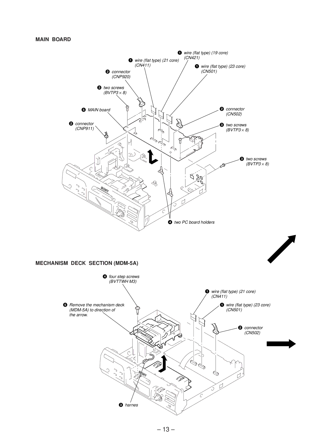 Sony 4-216-840-0 service manual Main Board, Mechanism Deck Section MDM-5A 