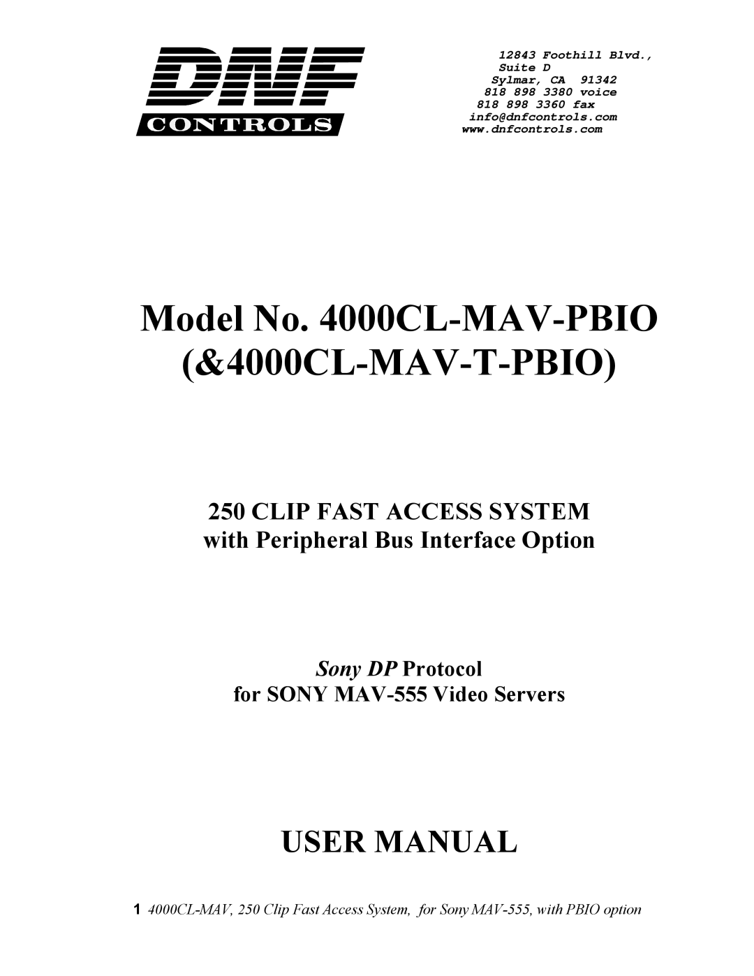 Sony 4000CL-MAV-PBIO user manual Model No CL-MAV-PBIO 4000CL-MAV-T-PBIO, Sony DP Protocol 