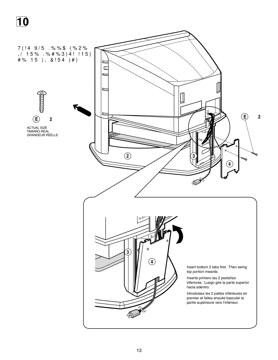 Sony SU-34HX1, 414 manual Rear Cover Cubierta Trasera Couvercle DE Colonne Arrière 