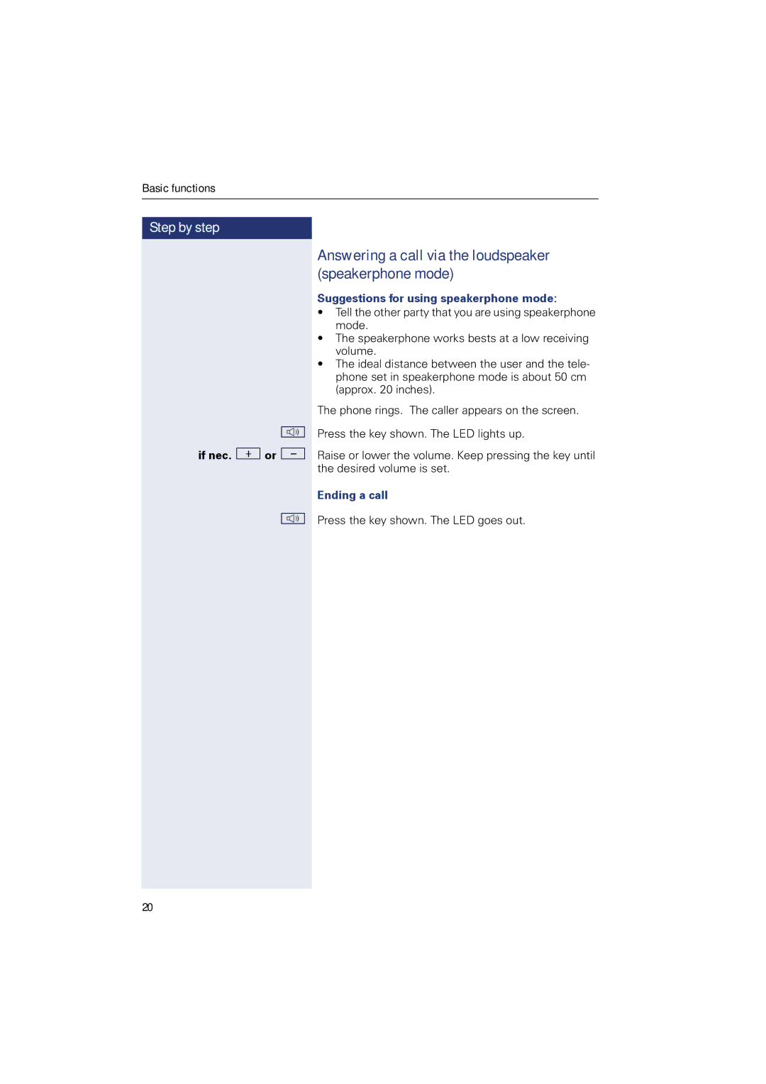 Sony 500 manual Suggestions for using speakerphone mode, Ending a call 