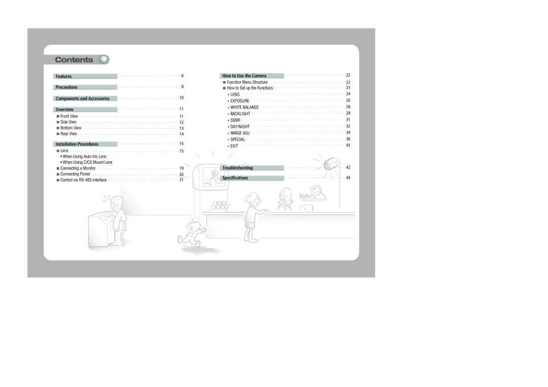 Sony 560TVL user manual Contents 