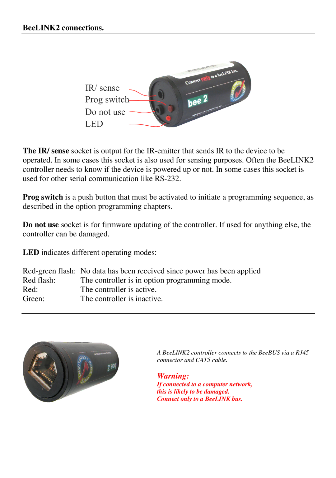 Sony 6124 manual BeeLINK2 connections 