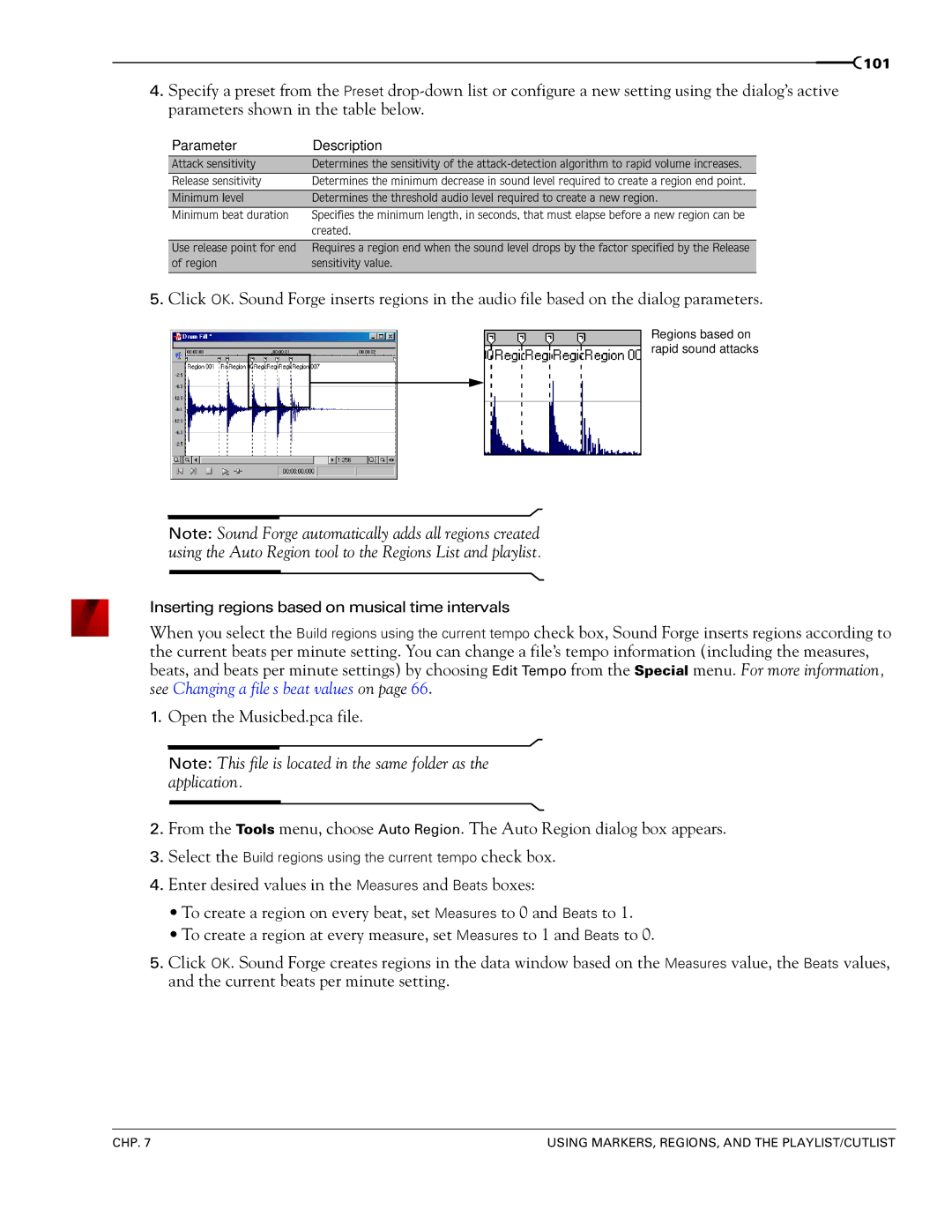 Sony 7 manual Parameter Description 