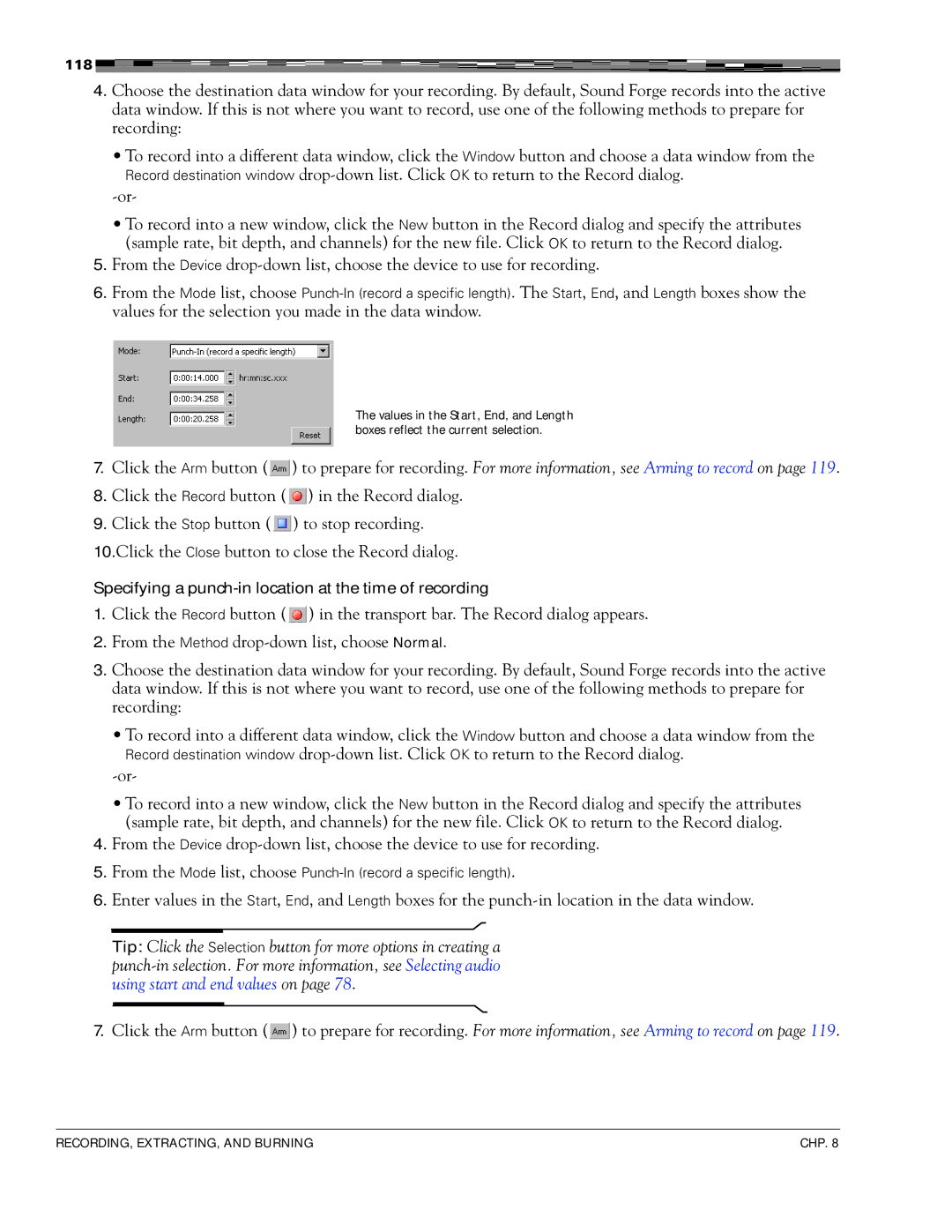 Sony 7 manual Specifying a punch-in location at the time of recording 