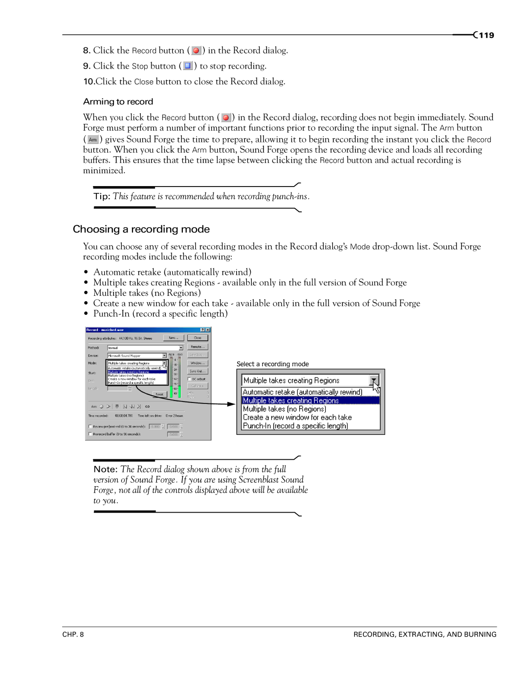 Sony 7 manual Choosing a recording mode 