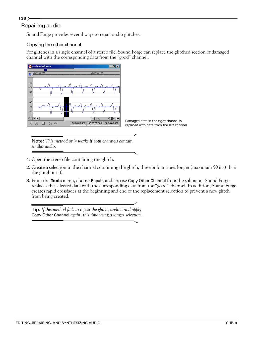 Sony 7 manual Repairing audio 