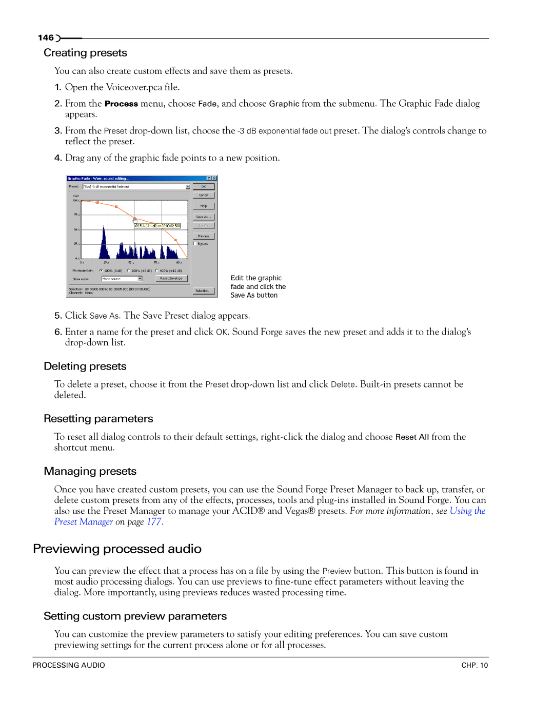 Sony 7 manual Previewing processed audio 