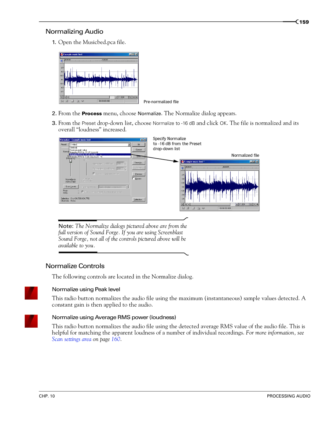 Sony 7 manual Normalizing Audio, Normalize Controls 