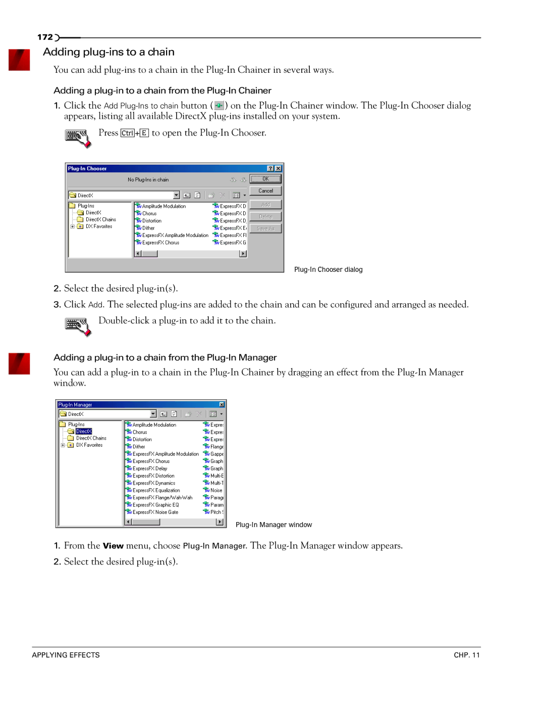 Sony 7 manual Adding plug-ins to a chain 