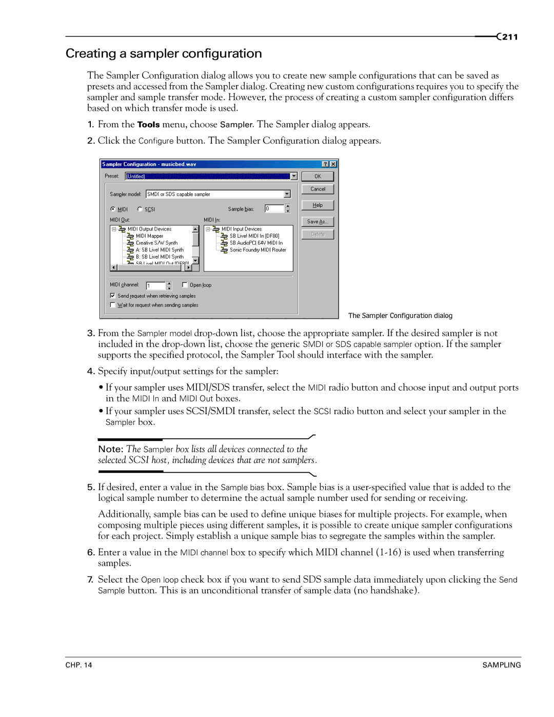 Sony 7 manual Creating a sampler configuration 