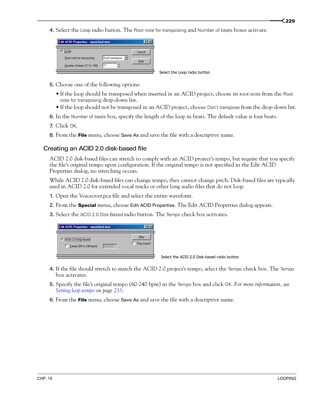 Sony 7 manual Creating an Acid 2.0 disk-based file 