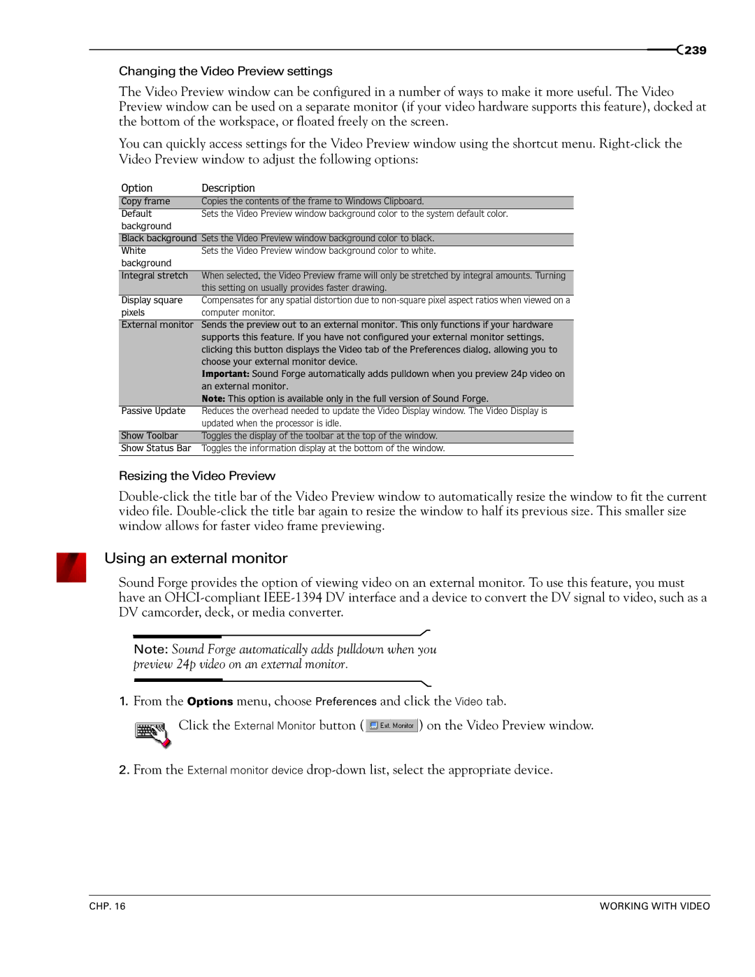 Sony 7 manual Using an external monitor, Display square 