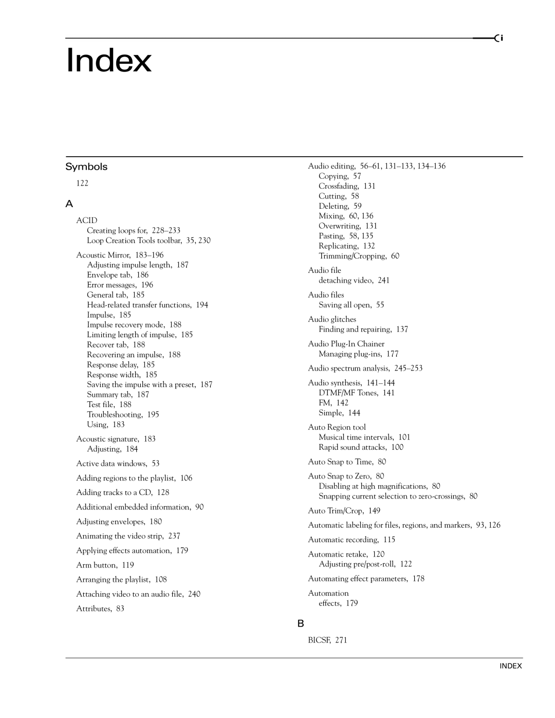 Sony 7 manual Index, 122 