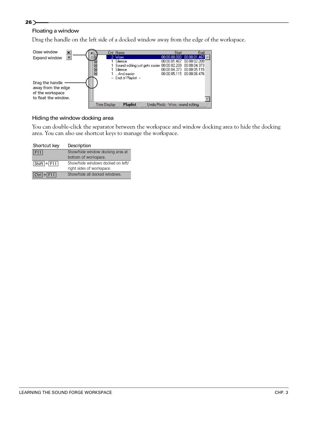 Sony 7 manual Shortcut key Description 