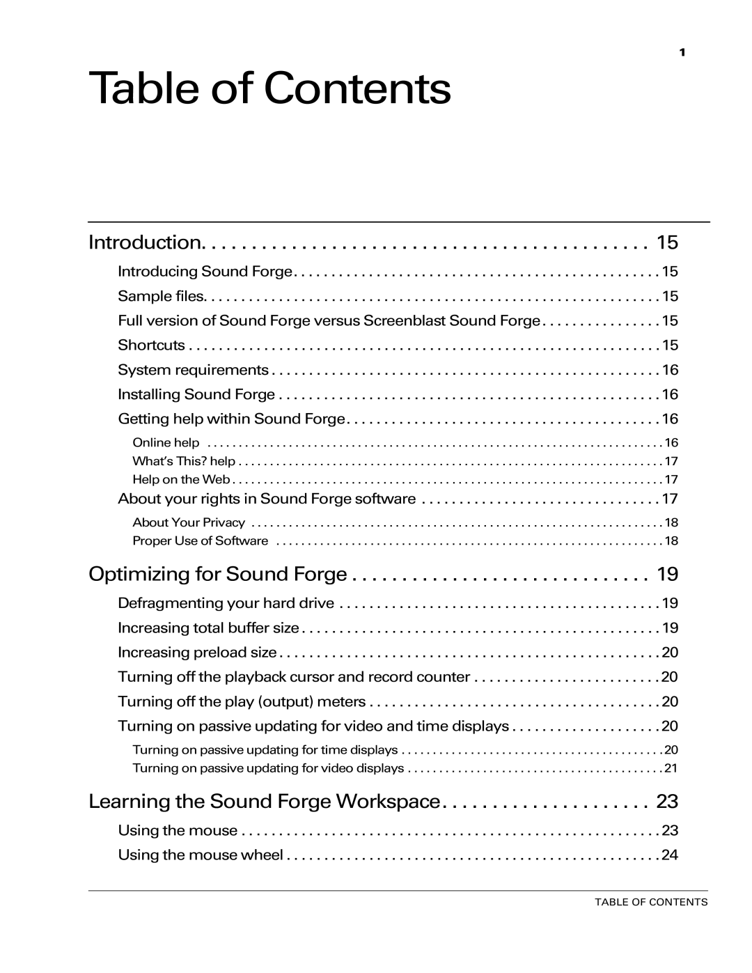 Sony 7 manual Table of Contents 