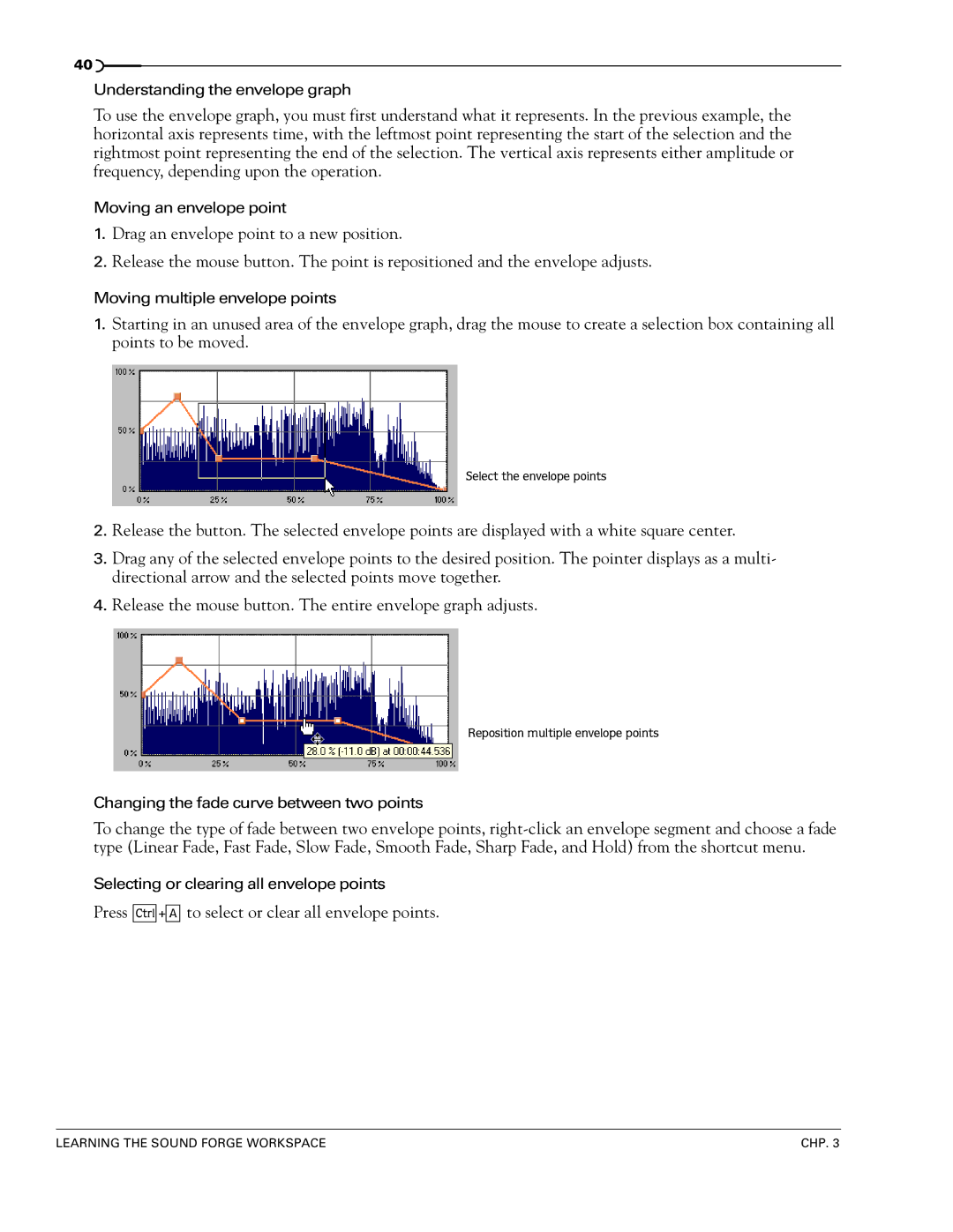 Sony 7 manual To select or clear all envelope points 