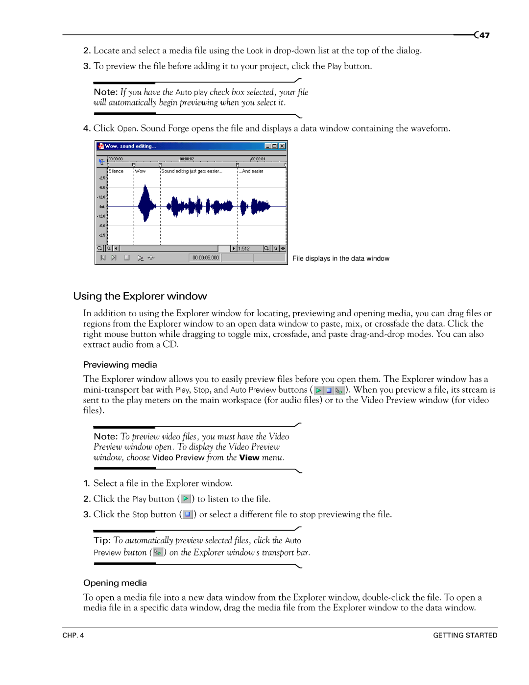 Sony 7 manual Using the Explorer window 