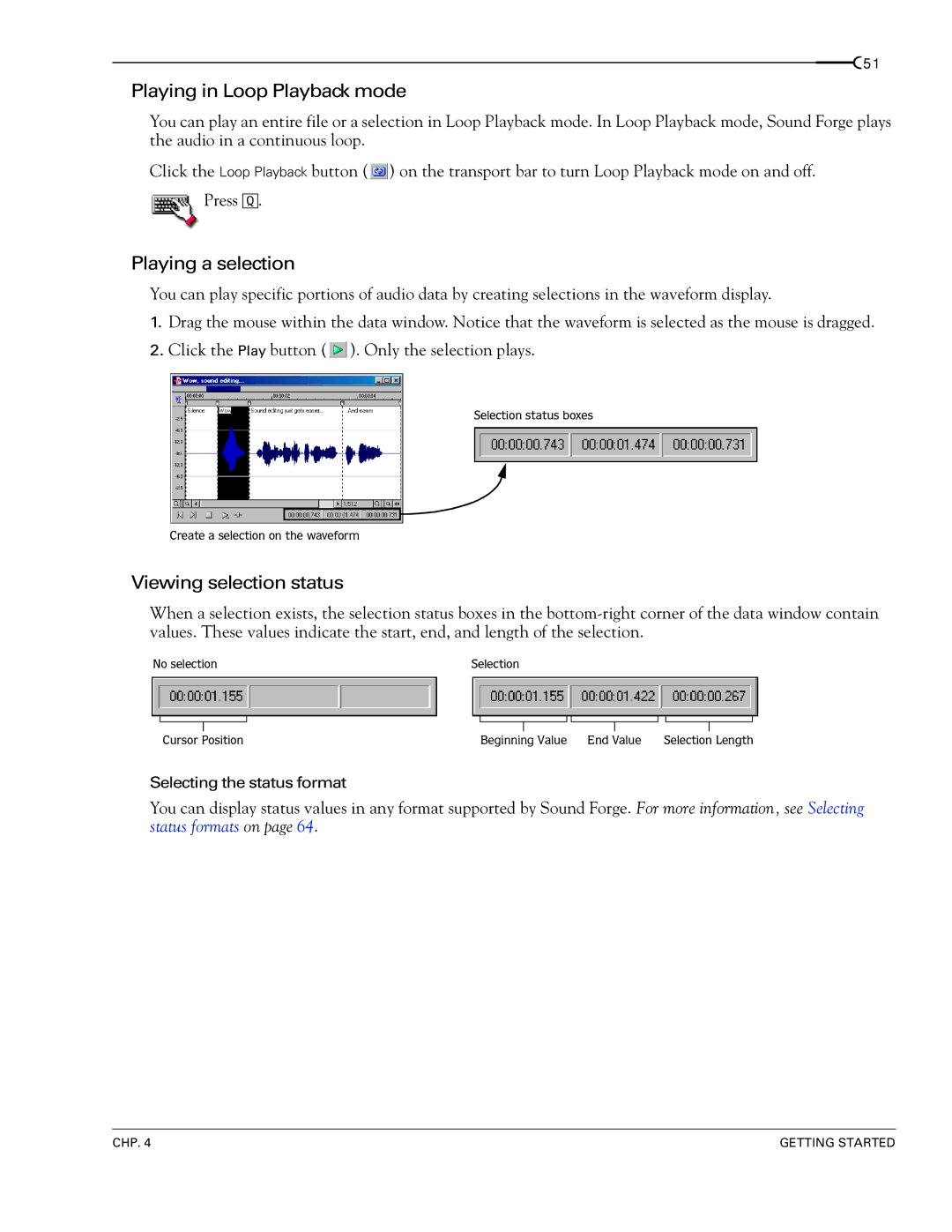 Sony 7 manual Playing in Loop Playback mode, Playing a selection, Viewing selection status 