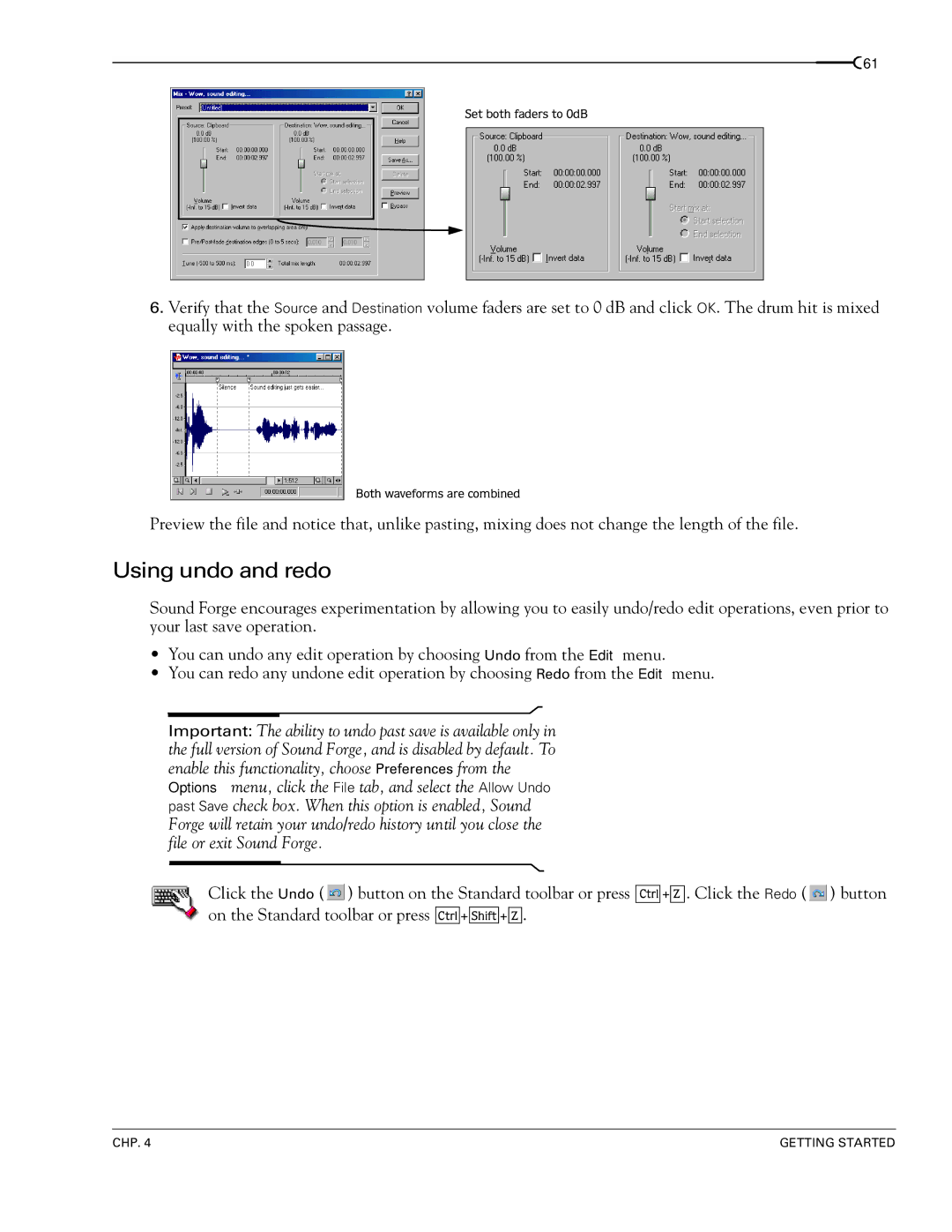 Sony 7 manual Using undo and redo 