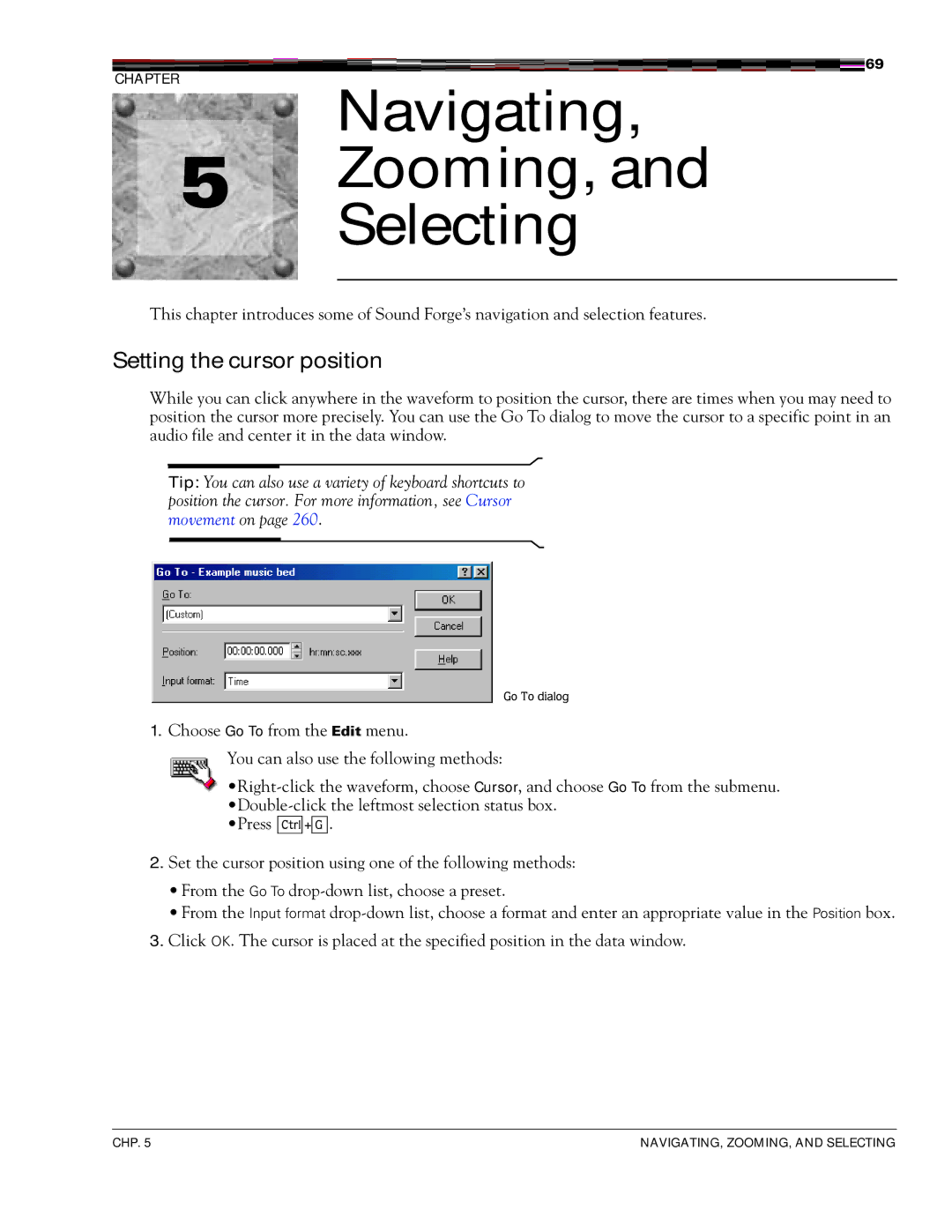 Sony 7 manual Navigating Zooming, Selecting, Setting the cursor position 