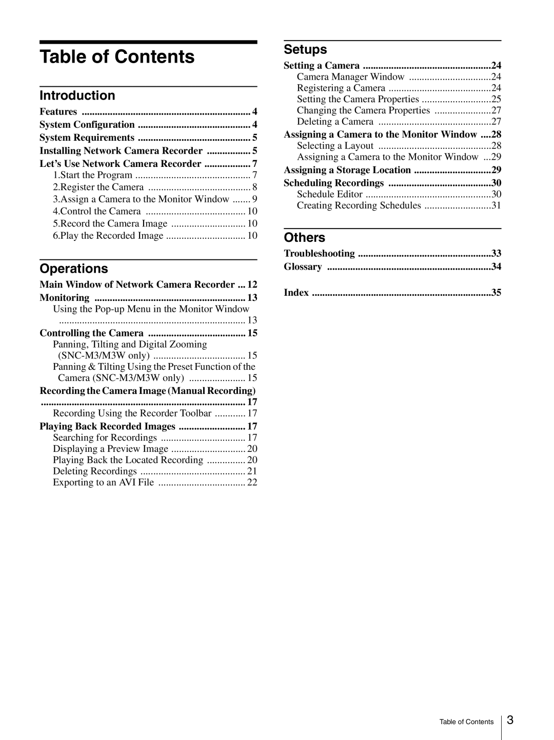 Sony 1340PW, 9032PW, 6027PW, 5525PW manual Table of Contents 