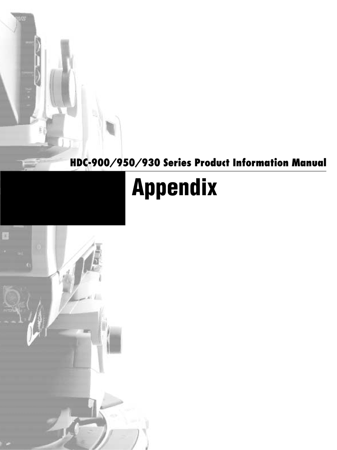 Sony 900, 930, 950 manual Appendix 