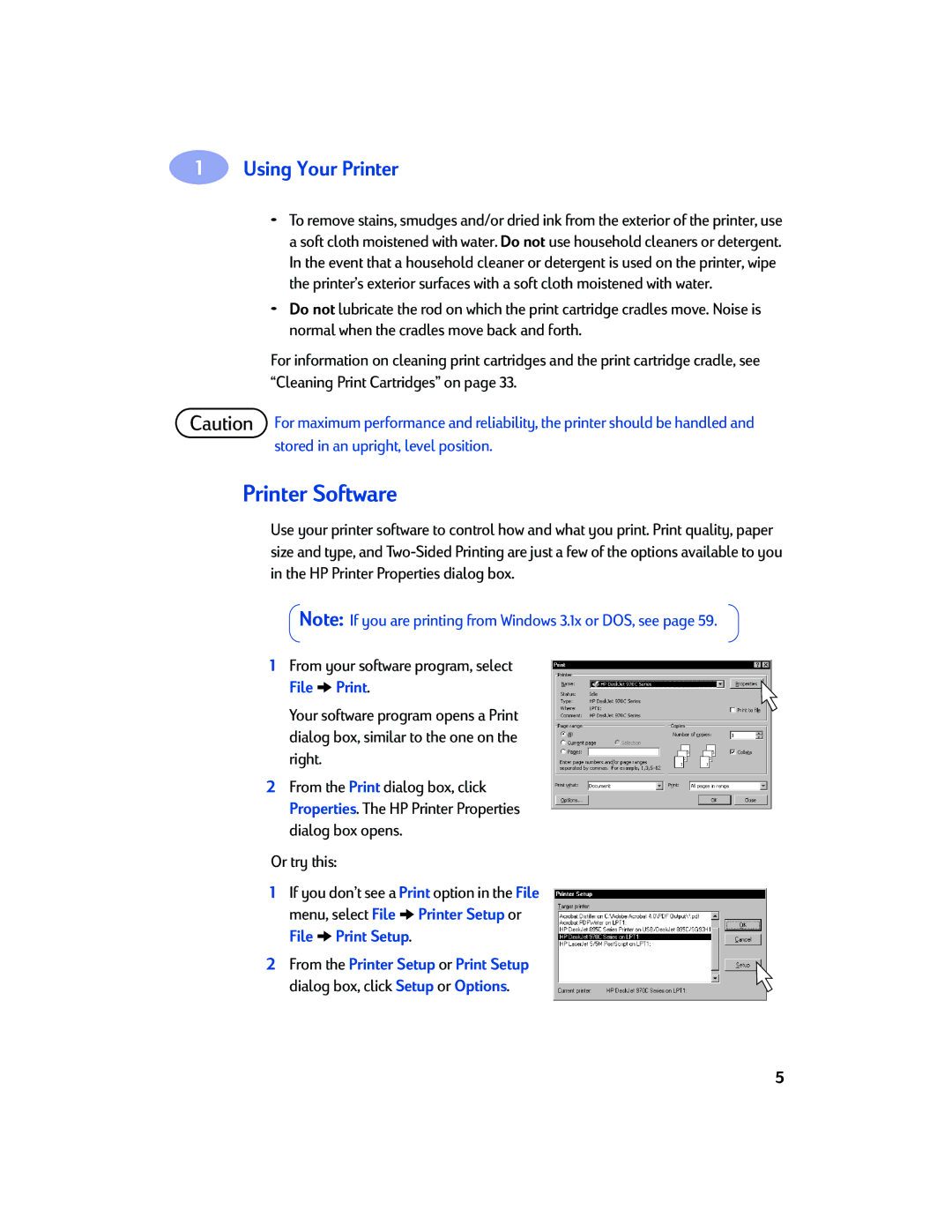 Sony 970C Series manual Printer Software 