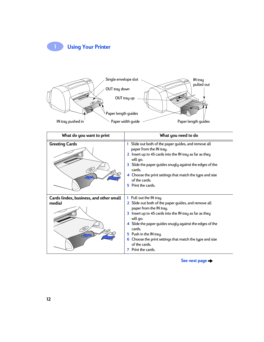 Sony 970C Series manual Media, Pull out the in tray, Paper from the in tray, Will go 