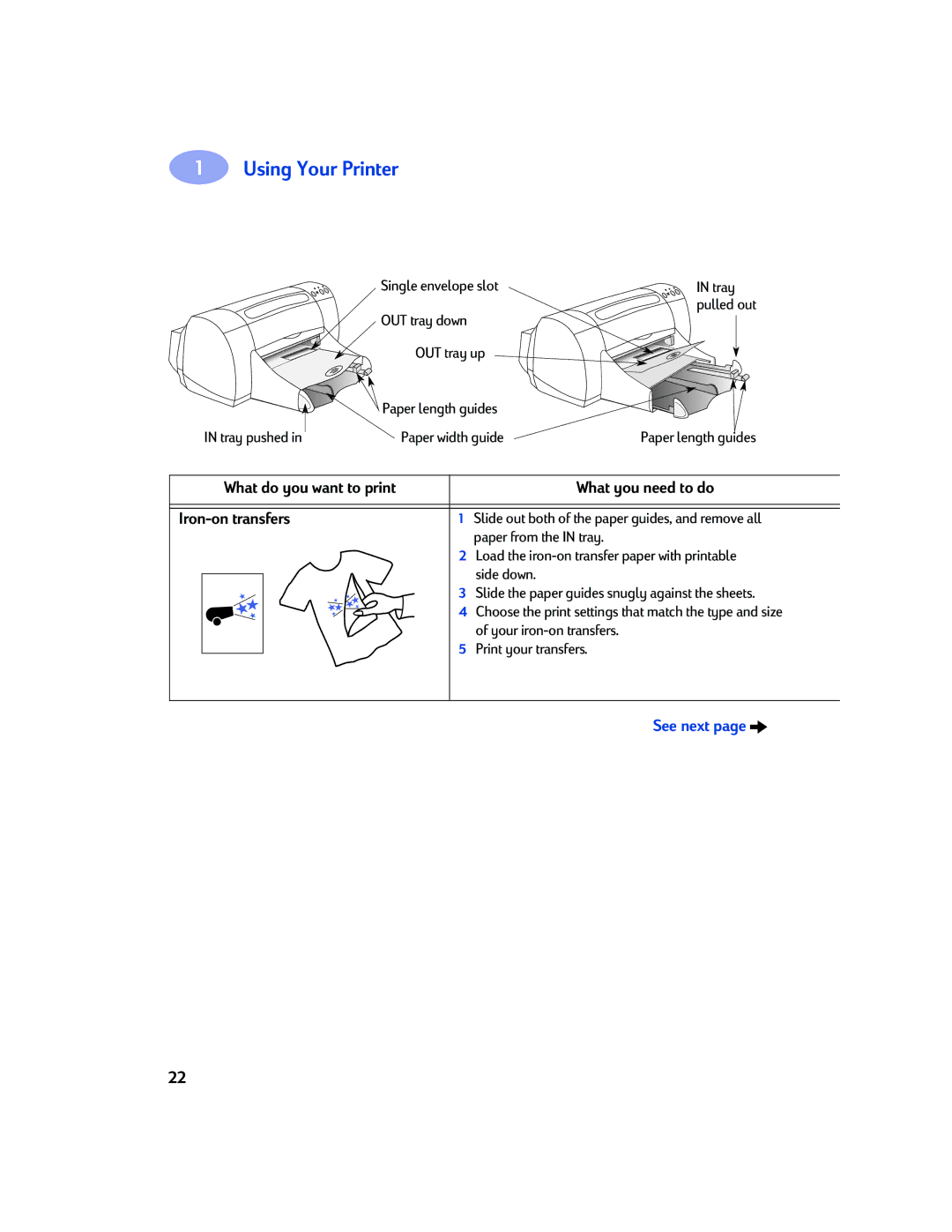 Sony 970C Series manual Slide out both of the paper guides, and remove all, Load the iron-on transfer paper with printable 